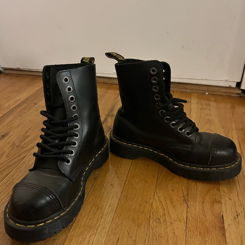 Dr. Martens Black Leather Combat Boots